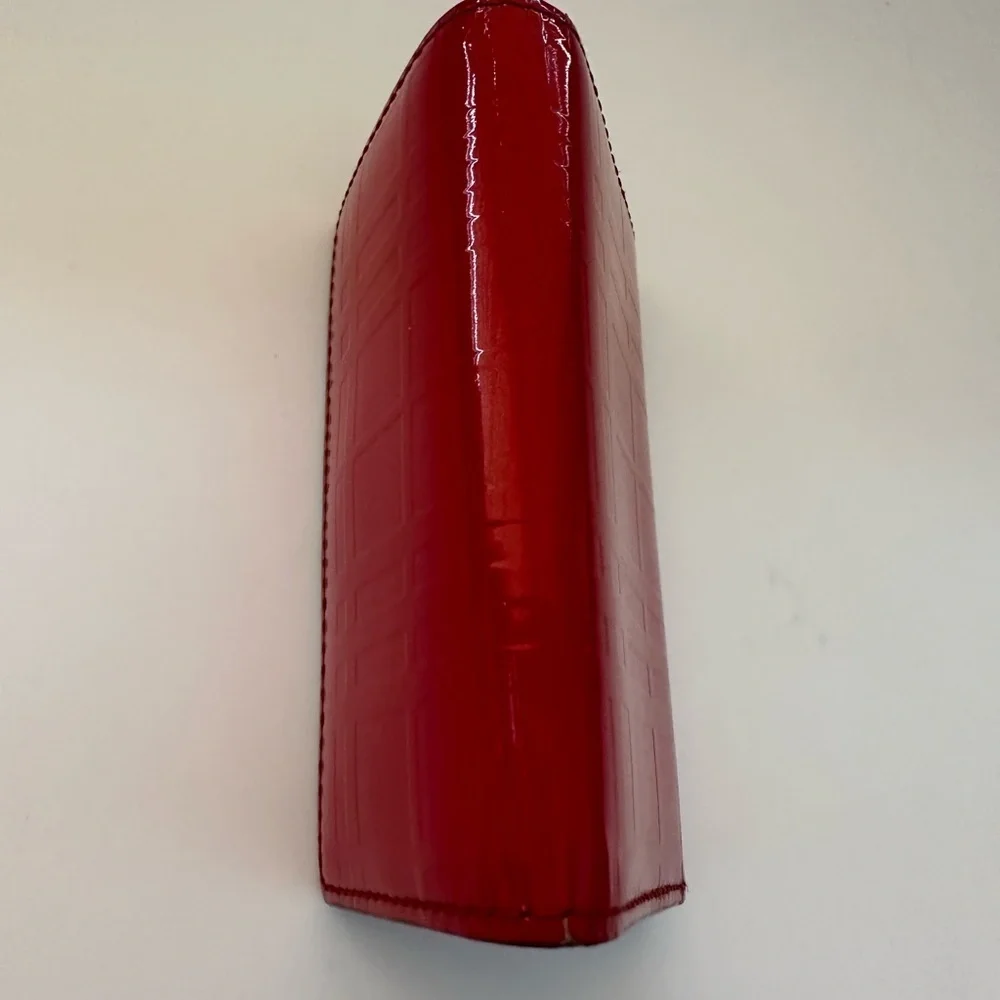 BURBERRY Designer Red Patend 5 Key Chain Holder Authentic